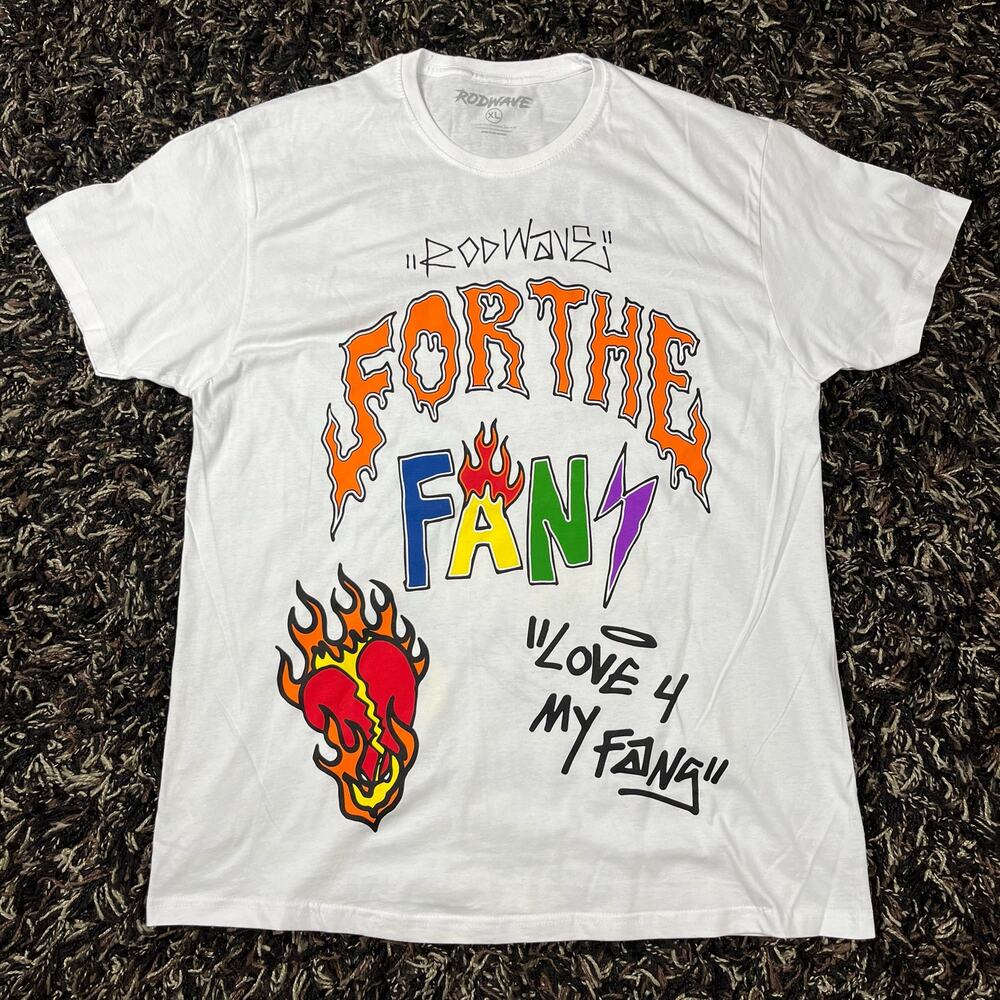 Rod Wave Soul Fly For The Fans White Tee T Shirt Mens Sz XL New